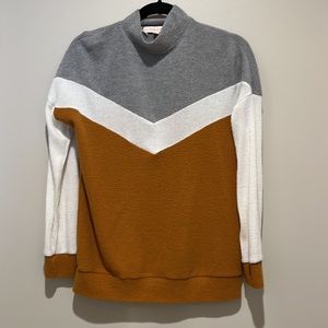 Hailey & Co Color-block 70s Inspired Long Sleeve Top